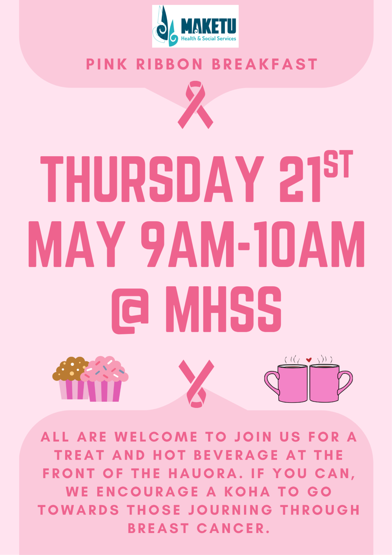 Pink ribbon breakfast 21st May 2026 | Maketu Health & Social Services