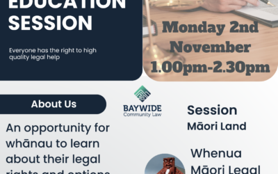 Community Law Education – Whenua Māori Legal Education